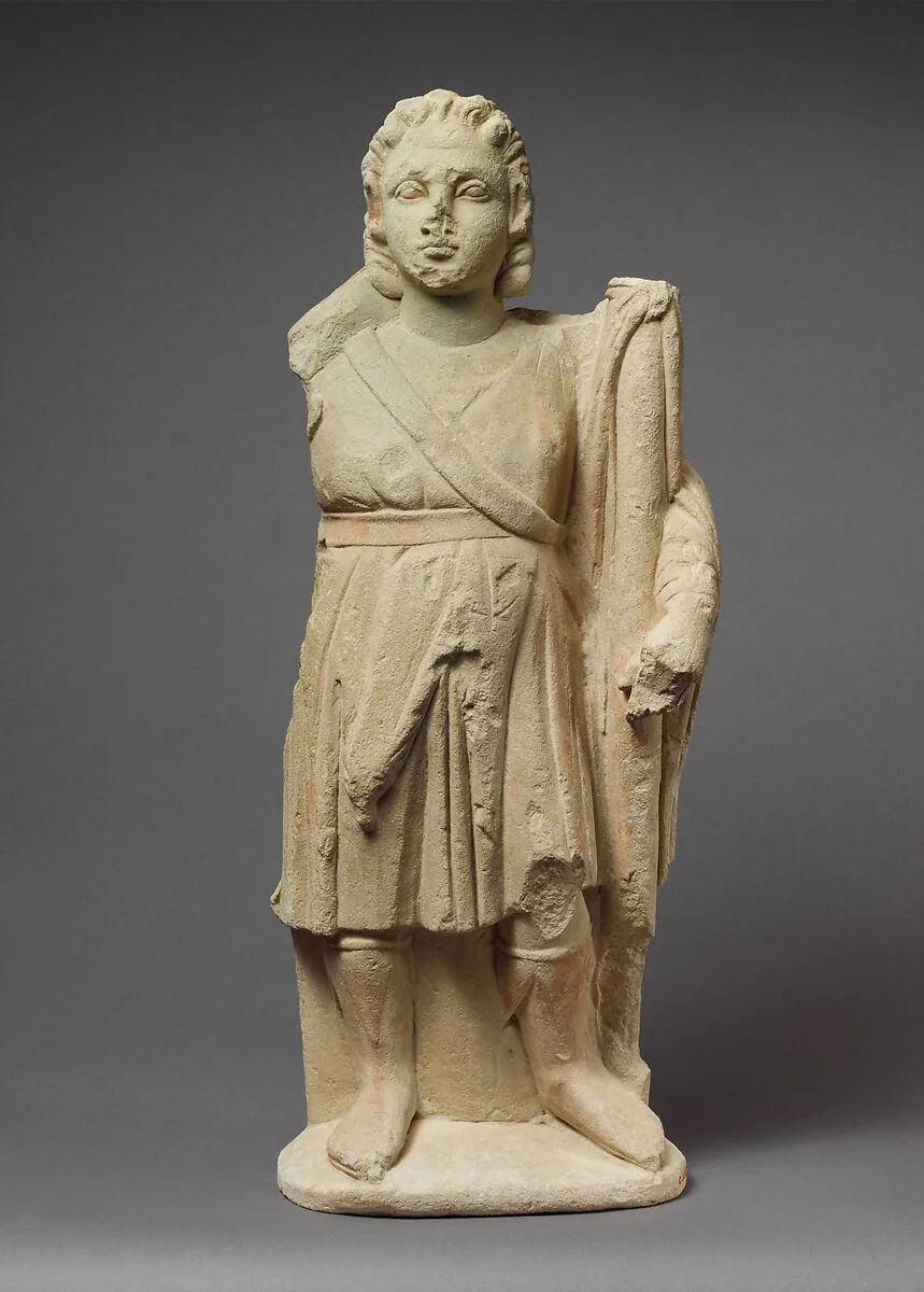 Limestone statuette of Dionysos holding a thyrsos — Unknown