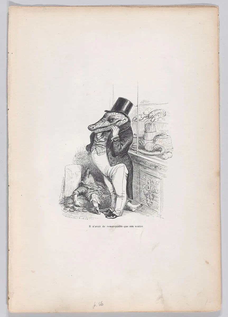 "Only his belly was remarkable" from Scenes from the Private and Public Life of Animals — Honoré de Balzac|Andrew Best Leloir|J. J. Grandville