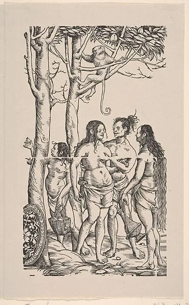 Left Side of Hottentots with Herd, from Set of Exotic Races, in Holzschnitte alter Meister gedruckt von den Originalstöcken der Sammlung Derschau im besitz des Staatlichen Kupferstich-kabinetts zu Berlin — Hans Burgkmair|Max J. Friedländer|Kupferstichkabinett, Staatliche Museen zu Berlin|E. A. Seemann