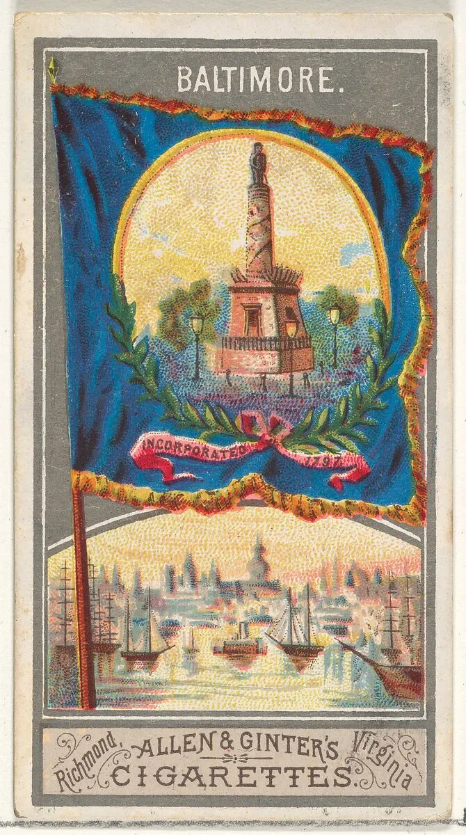 Baltimore, from the City Flags series (N6) for Allen & Ginter Cigarettes Brands — Allen & Ginter