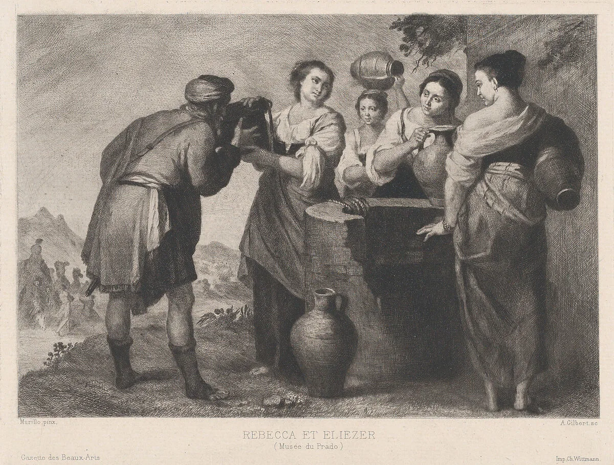 Rebecca and Eliezer, from "Gazette des Beaux-Arts" — Chardon-Wittmann|Achille-Isidore Gilbert|Bartolomé Estebán Murillo