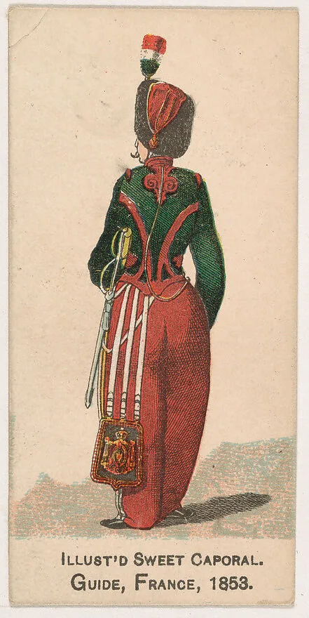 Guide, France, 1853, from the Military Series (N224) issued by Kinney Tobacco Company to promote Sweet Caporal Cigarettes — Kinney Brothers Tobacco Company