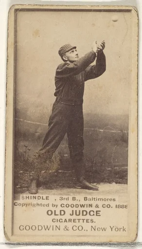 Shindle, 3rd Base, Baltimore Orioles, from the Old Judge series (N172) for Old Judge Cigarettes