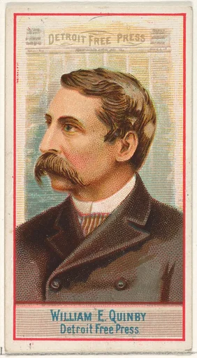 William E. Quinby, Detroit Free Press, from the American Editors series (N1) for Allen & Ginter Cigarettes Brands
