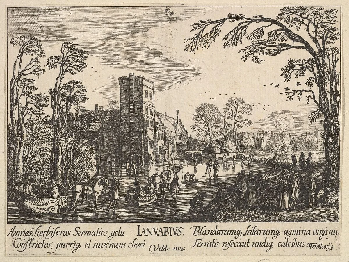 January (Ianuarius) — Jan van de Velde II|Wenceslaus Hollar