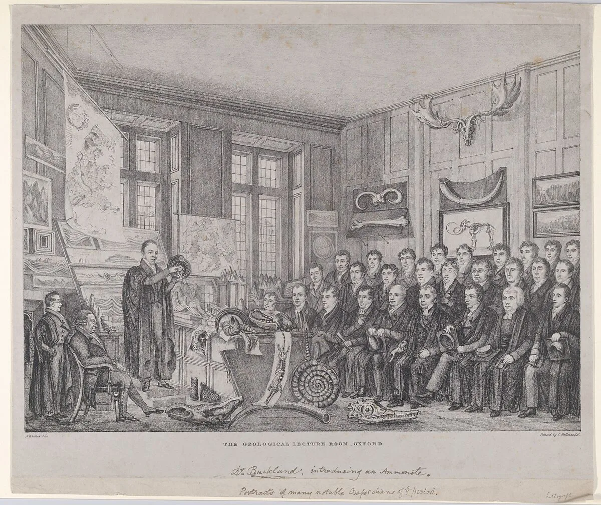 The Geological Lecture Room, Oxford: Dr. William Buckland Lecturing on February 15, 1823 — Charles Joseph Hullmandel|William Buckland|Nathaniel Whittock