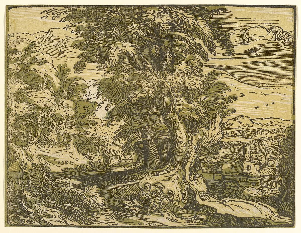 Landscape with Seated Couple — Hendrick Goltzius