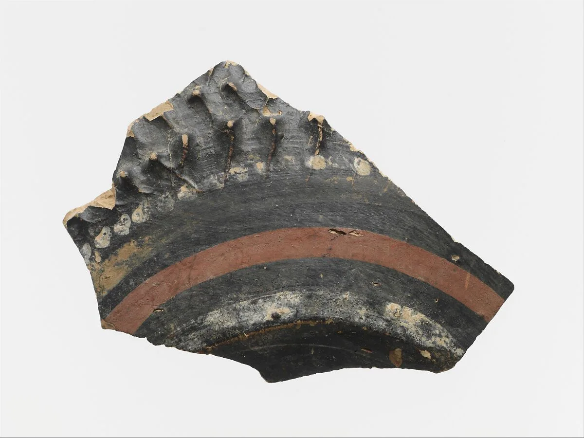 Terracotta fragment of a jug with polychrome decoration — Unknown