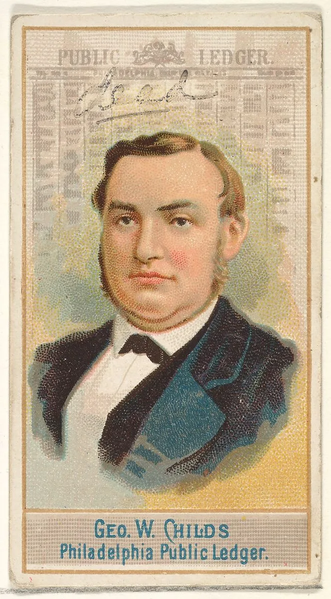 George W. Childs, Philadelphia Public Ledger, from the American Editors series (N1) for Allen & Ginter Cigarettes Brands — Allen & Ginter