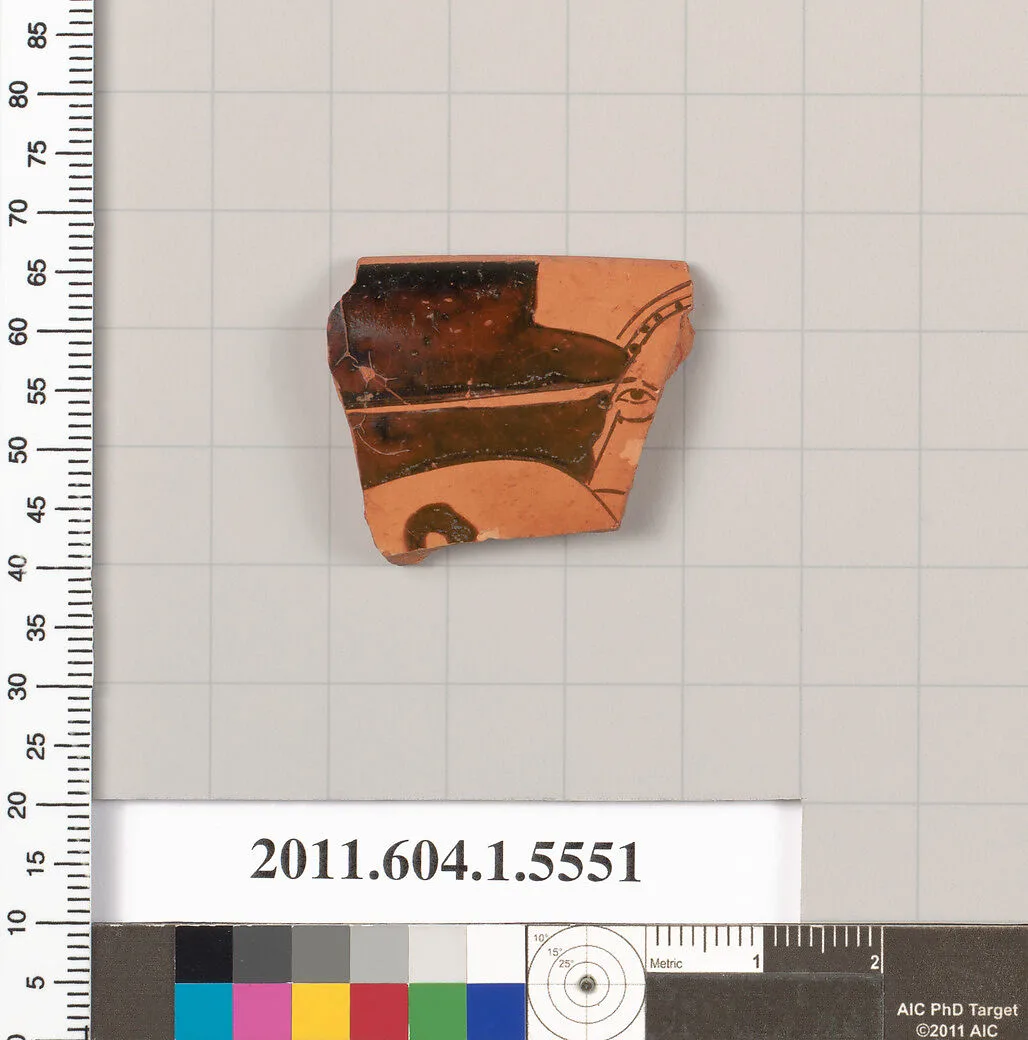 Terracotta rim fragment of a kylix (drinking cup) — Unknown