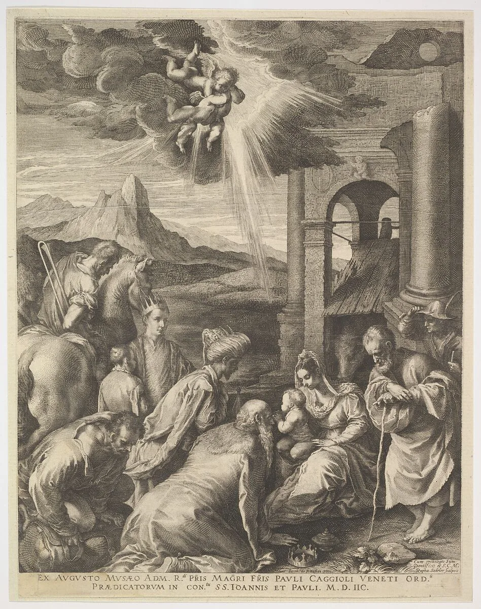 Adoration of the Magi — Raphael Sadeler I|Jacopo Bassano (Jacopo da Ponte)