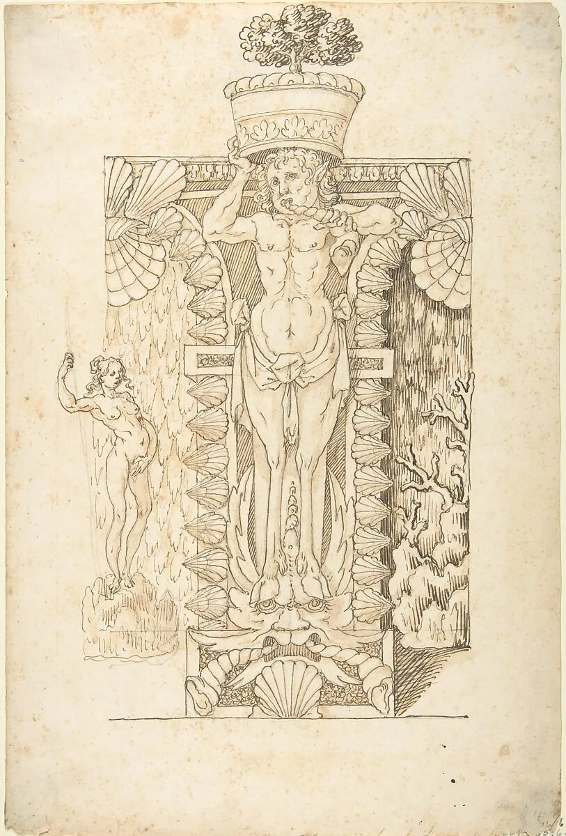 Design for a Wall Fountain — Anonymous, Italian, Lombard, 16th century