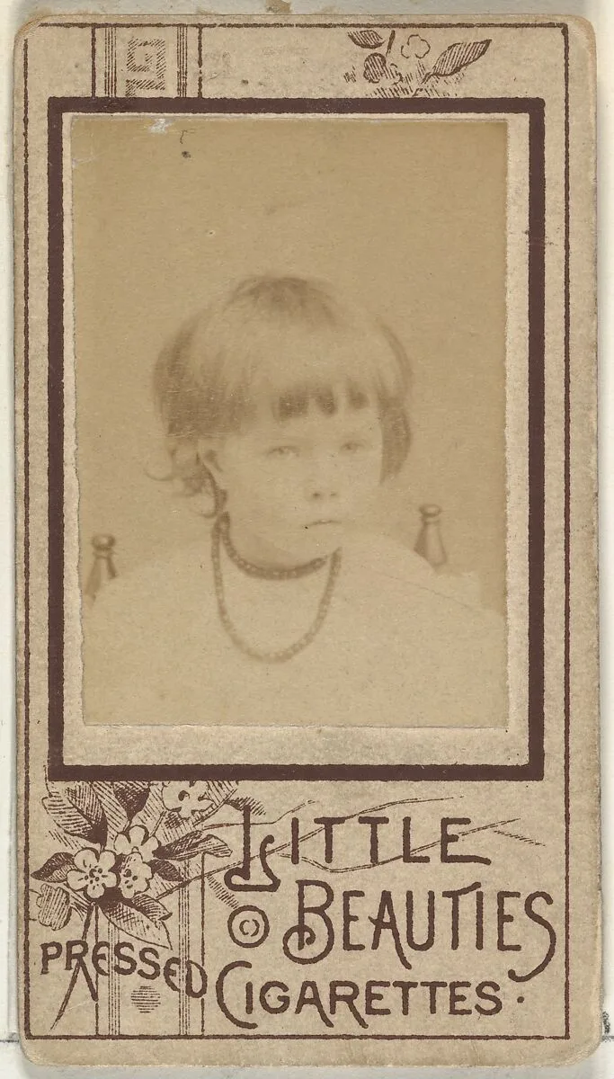 From the Girls series (N59) promoting Little Beauties Pressed Cigarettes for Allen & Ginter brand tobacco products — Allen & Ginter