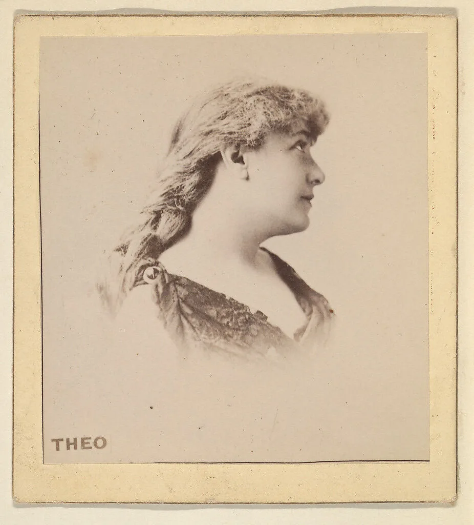 Theo, from the Actresses series (N246), Type 2, issued by Kinney Brothers to promote Sporting Extra Cigarettes — Kinney Brothers Tobacco Company