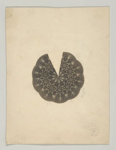 Banknote motifs: circular lobed lathe work design, its interior composed of repeated stars, missing a pie shaped wedge (recto); Two pie-shaped wedges of lathe work ornament resembling cut glass (verso)