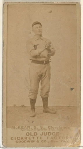 Edwin John "Ed" McKean, Shortstop, Cleveland, from the Old Judge series (N172) for Old Judge Cigarettes