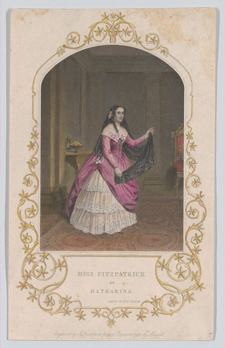 Miss Fitzpatrick as Katharina (Taming of the Shrew) — George Greatbach|The London Printing and Publishing Company|Emma Ftizpatrick|John Jabez Edwin Mayall