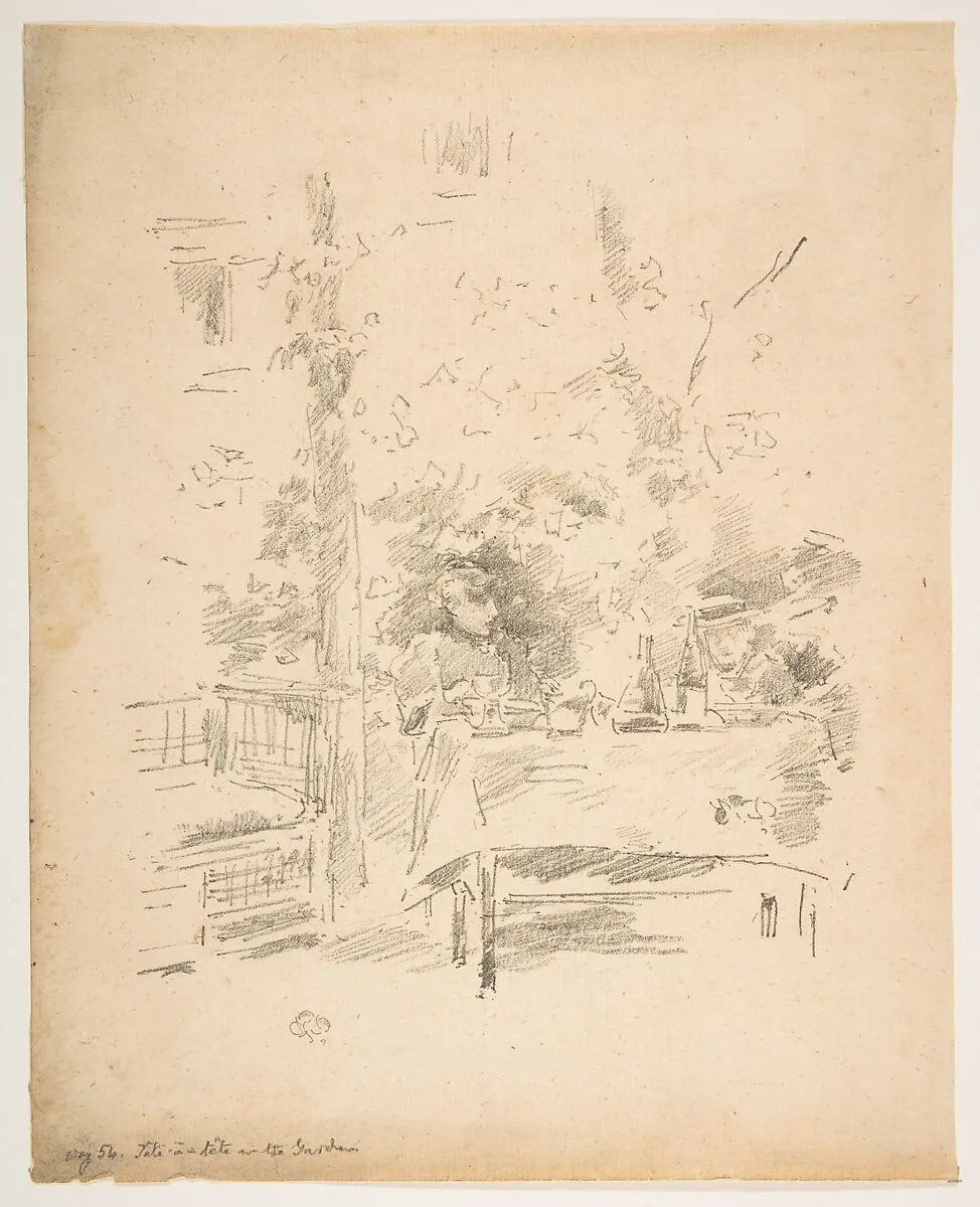 Tête-à-tête in the Garden — James McNeill Whistler