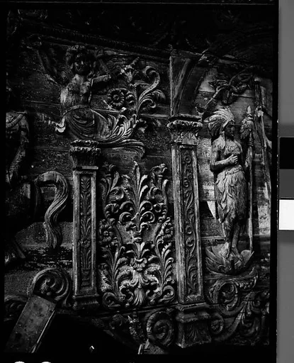 [Relief Carving on Ringling Bandwagon, Circus Winter Quarters, Sarasota, Florida]