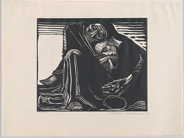 Death with a Woman in His Lap (Tod Mit Frau Im Schoss) — Käthe Kollwitz