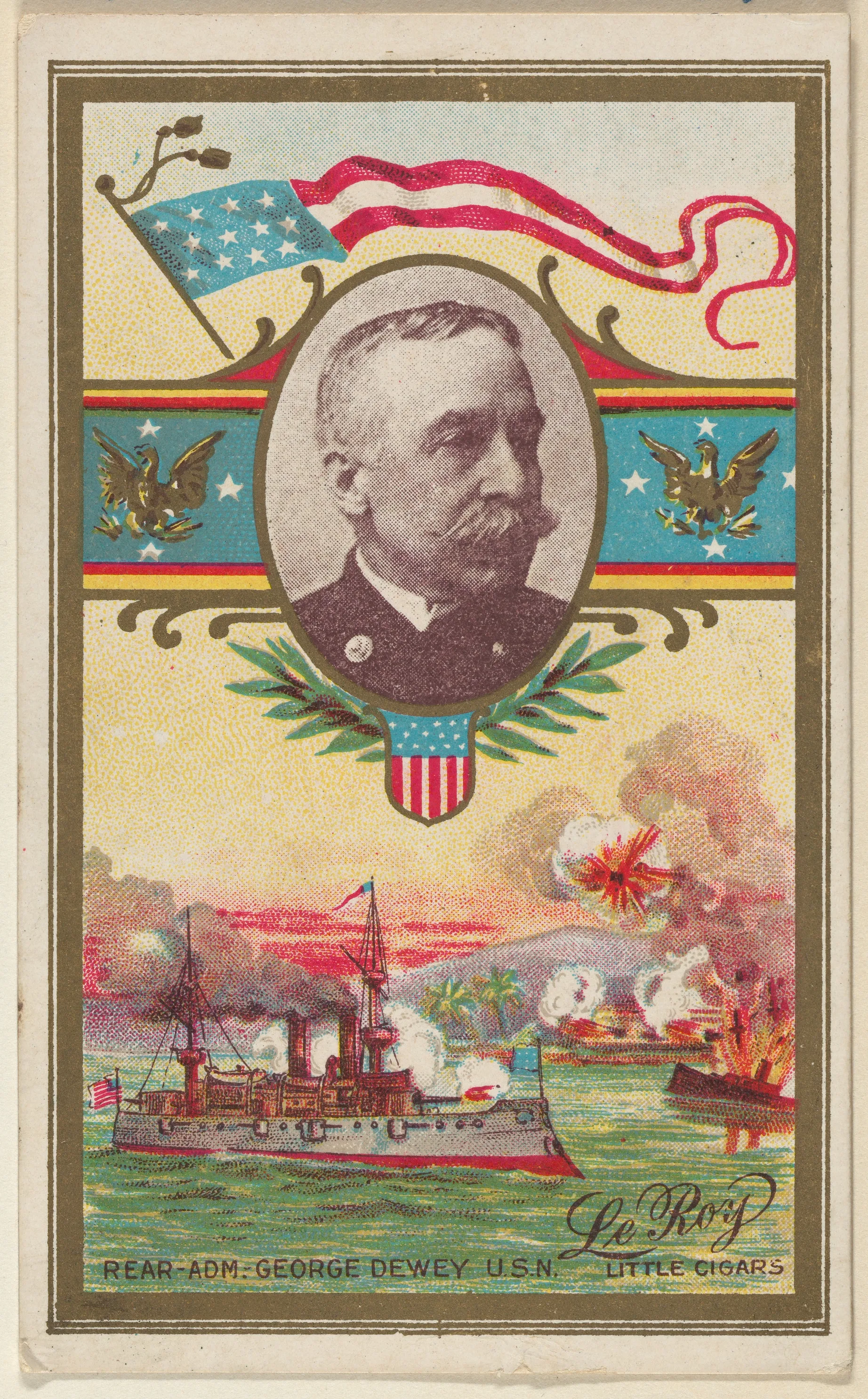 Rear Admiral George Dewey, U.S. Navy, from the "Generals" series (T63), issued by LeRoy Little Cigars — LeRoy Little Cigars