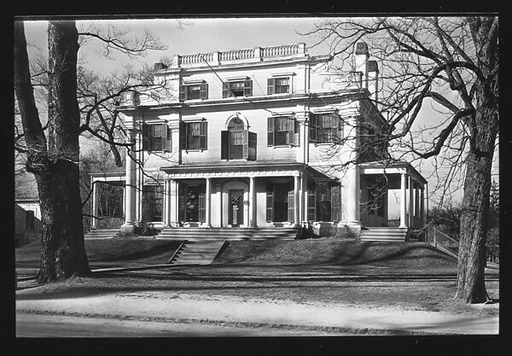 [Greek Revival House with Side Porches, Dedham, Massachusetts]