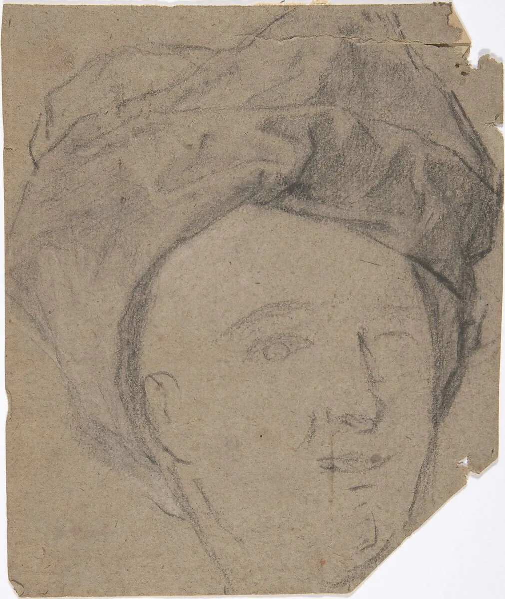 Sketch of Man in Turban — Anonymous, French, 18th century