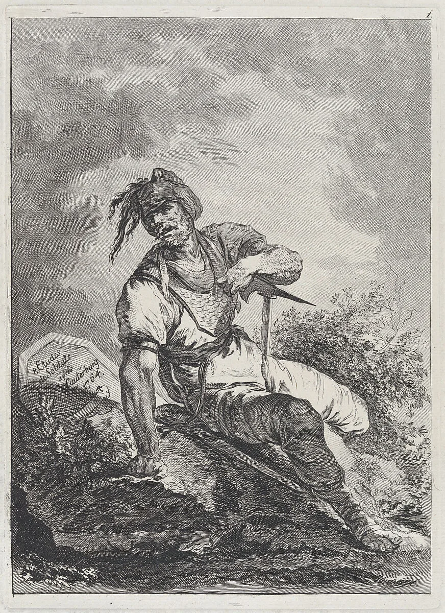 Soldier Seated on a Rock — Matthias Pfenninger|Philippe Jacques de Loutherbourg