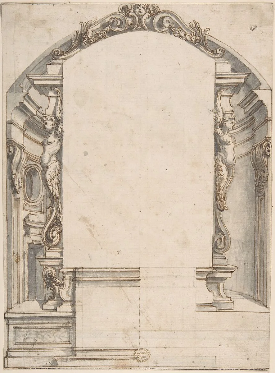 Design for an Altar — Anonymous, Italian, Roman-Bolognese, 17th century