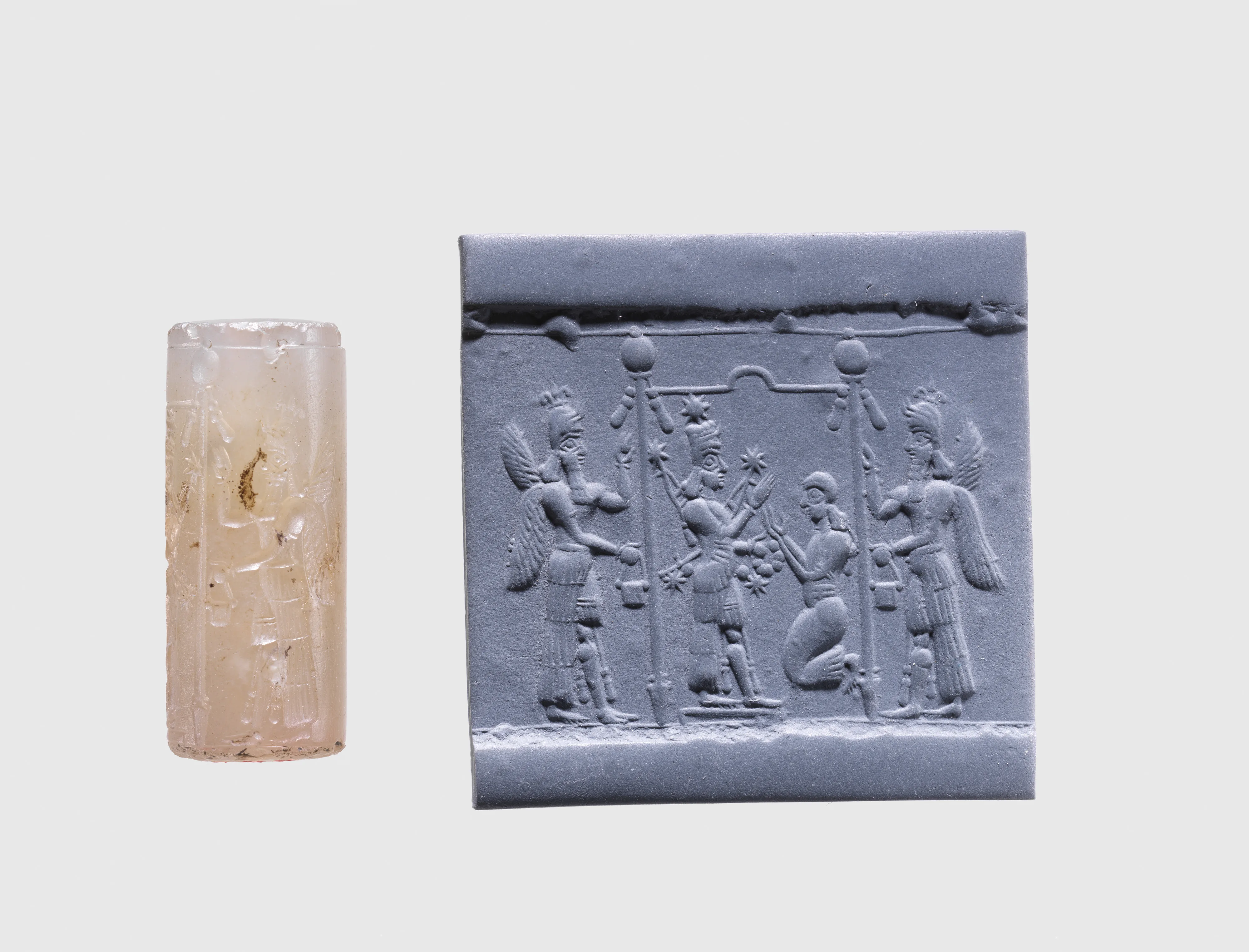 Cylinder seal with cultic scene — Unknown
