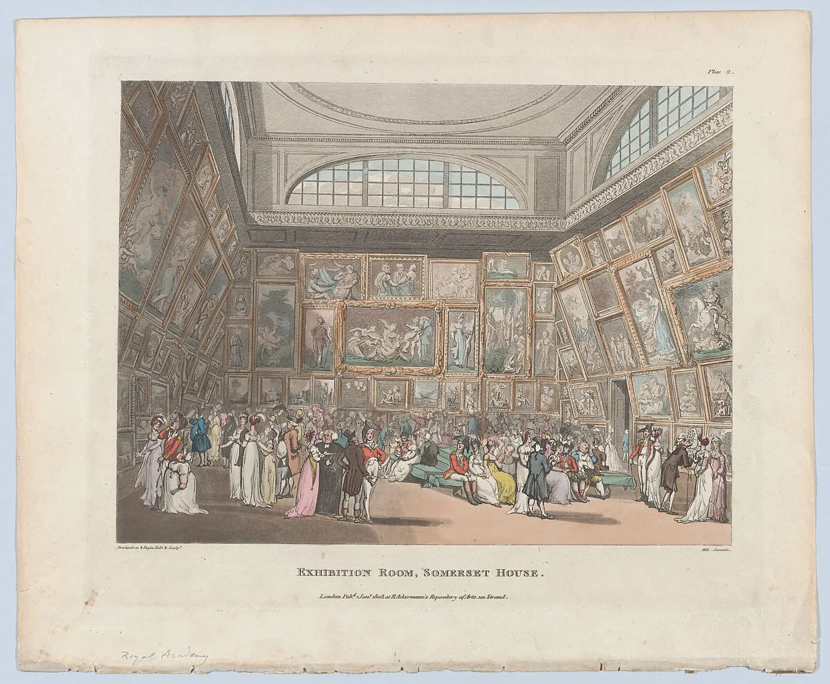 Exhibition Room, Somerset House — John Hill|Thomas Rowlandson|Auguste Charles Pugin