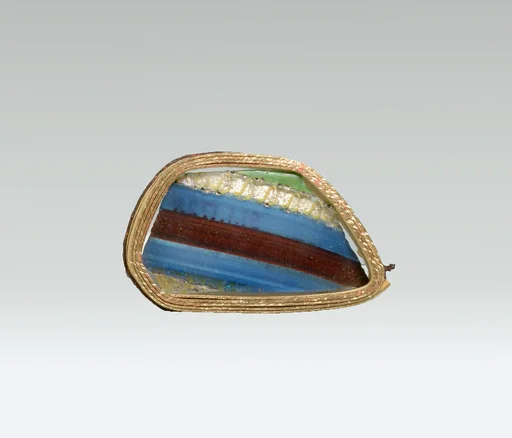 Glass striped mosaic bowl fragment