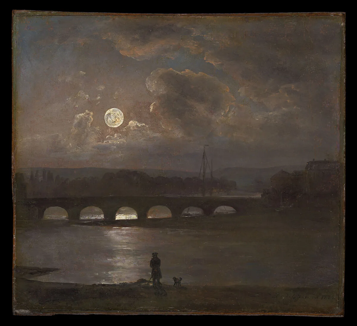 Moonlit View of the River Elbe at Dresden — Johan Christian Dahl