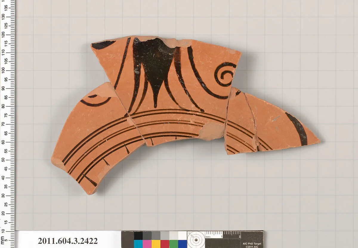 Terracotta fragment of a kylix: eye-cup (drinking cup) — Unknown