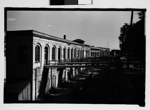 [Waterfront Warehouse Buildings with Footbridges, Savannah, Georgia]