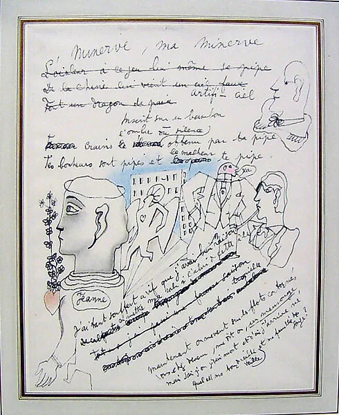 Minerve, Ma Minerve (illustrated poem) — Jean Cocteau