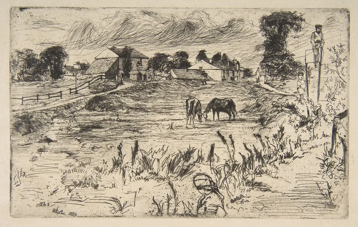 Landscape with the Horse (Landscape with Horses) — James McNeill Whistler