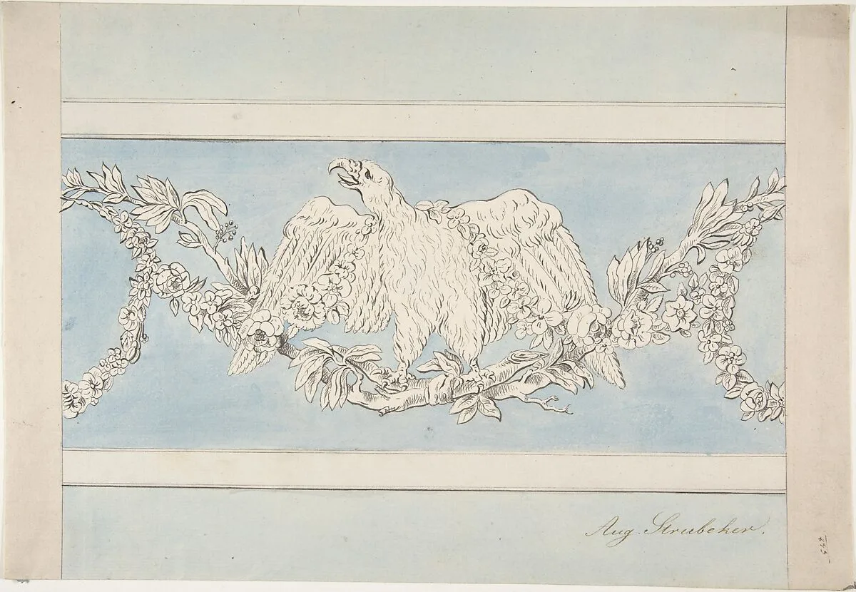 Ornament with Eagle and Garlands — Aug. Strubeker