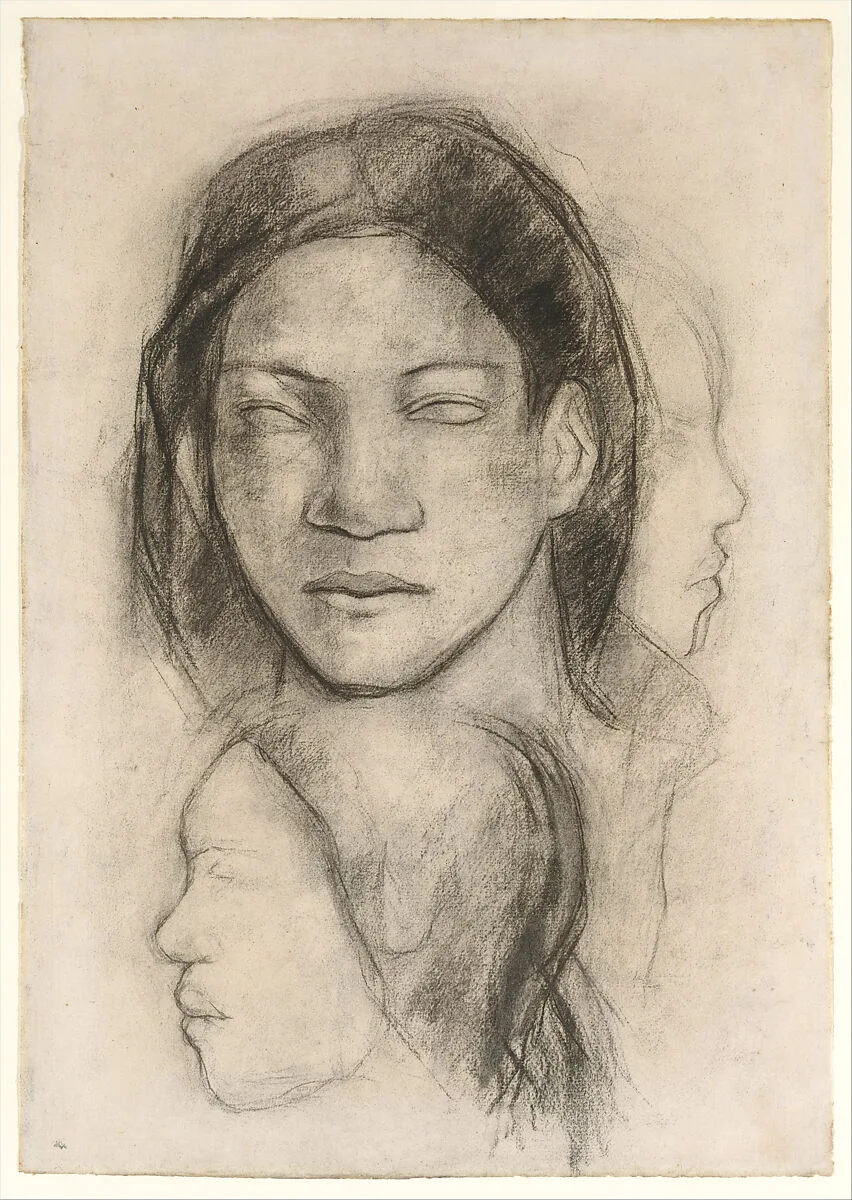 Tahitian Faces (Frontal View and Profiles) — Paul Gauguin