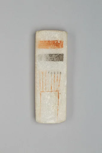 Plaque painted with names of Ramesses IV on one side and as a scribal palette on the other