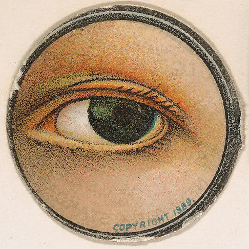 Monocle and Eye (dark blue), from Jocular Ocular series (N221) issued by Kinney Bros. — Kinney Brothers Tobacco Company