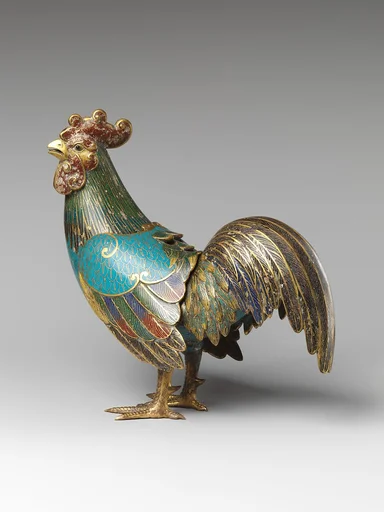 清中期 掐絲琺瑯鷄形香薰|Incense burner in the shape of a rooster