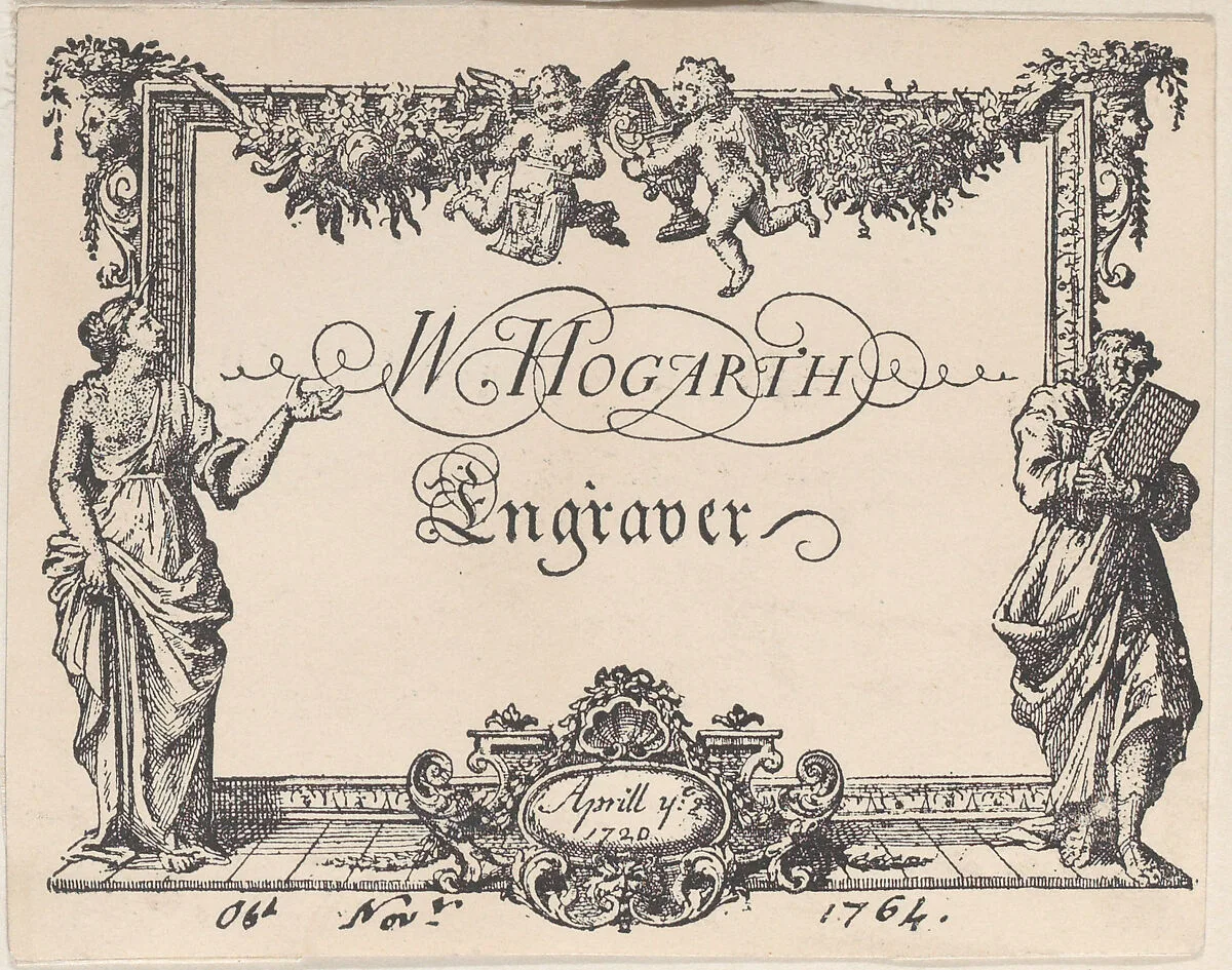 William Hogarth's Trade Card (modern reproduction) — William Hogarth