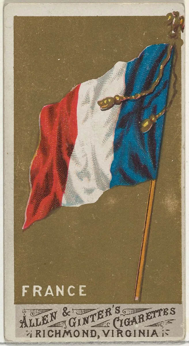 France, from Flags of All Nations, Series 1 (N9) for Allen & Ginter Cigarettes Brands — Allen & Ginter