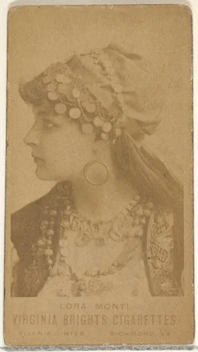 Lora Monti, from the Actors and Actresses series (N45, Type 1) for Virginia Brights Cigarettes