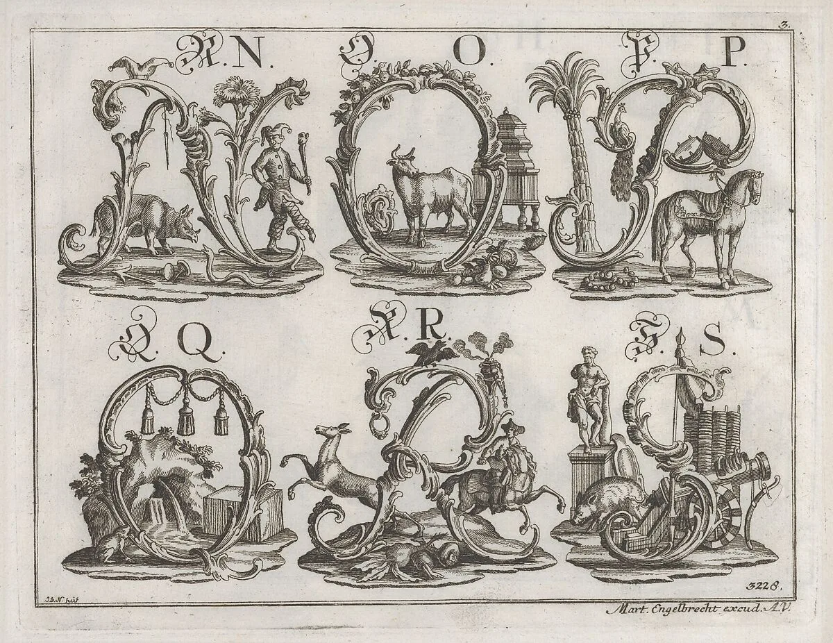 Decorated Roman alphabet — Johann David Nessenthaler|Martin Engelbrecht