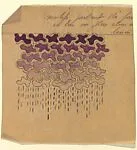 Panel with Rows of Purple Clouds with Rain Below — Anonymous, French, 20th century