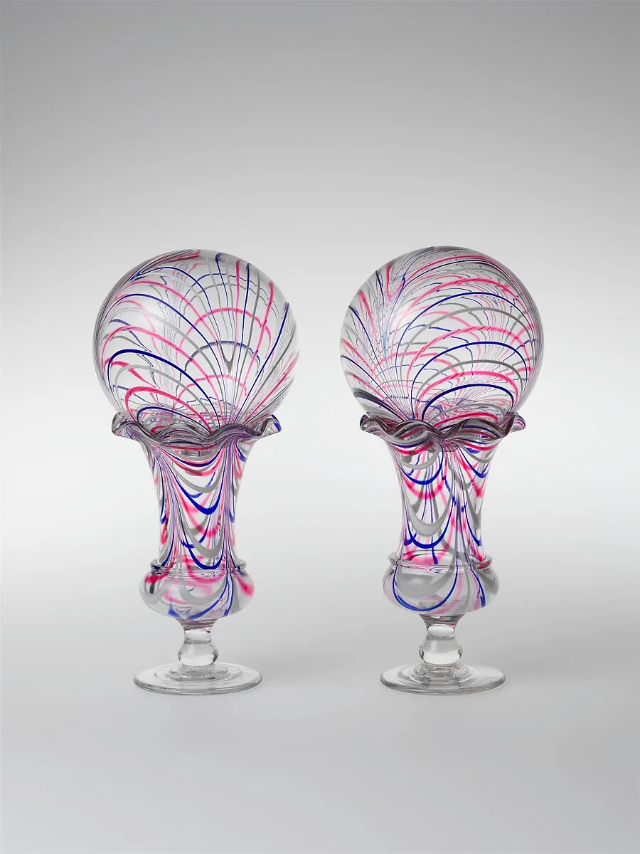 Vase with witch ball — New England Glass Company