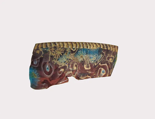 Glass mosaic hemispherical bowl fragment — Unknown