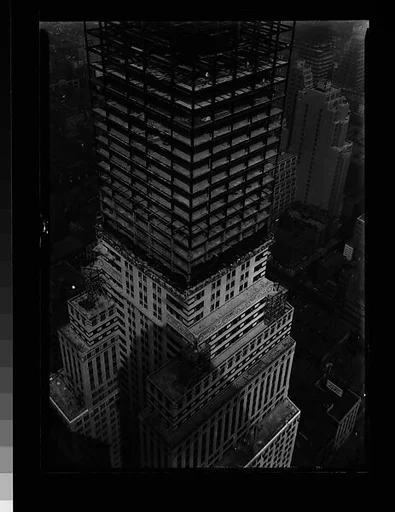 [Chrysler Building Construction, Possibly From Roof of Chanin Building, New York City]